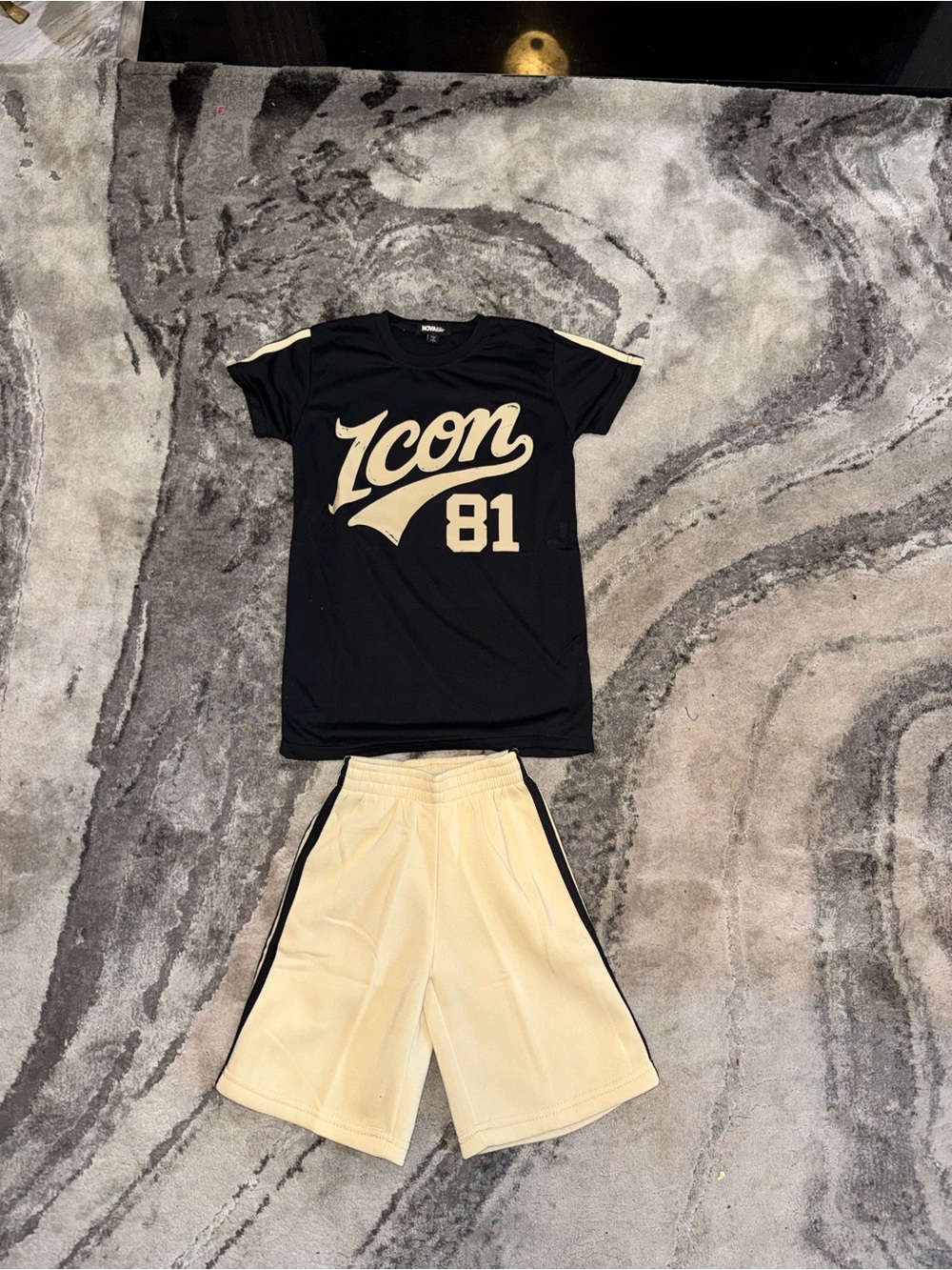 ICON Kids Jersey Set in Black and Cream